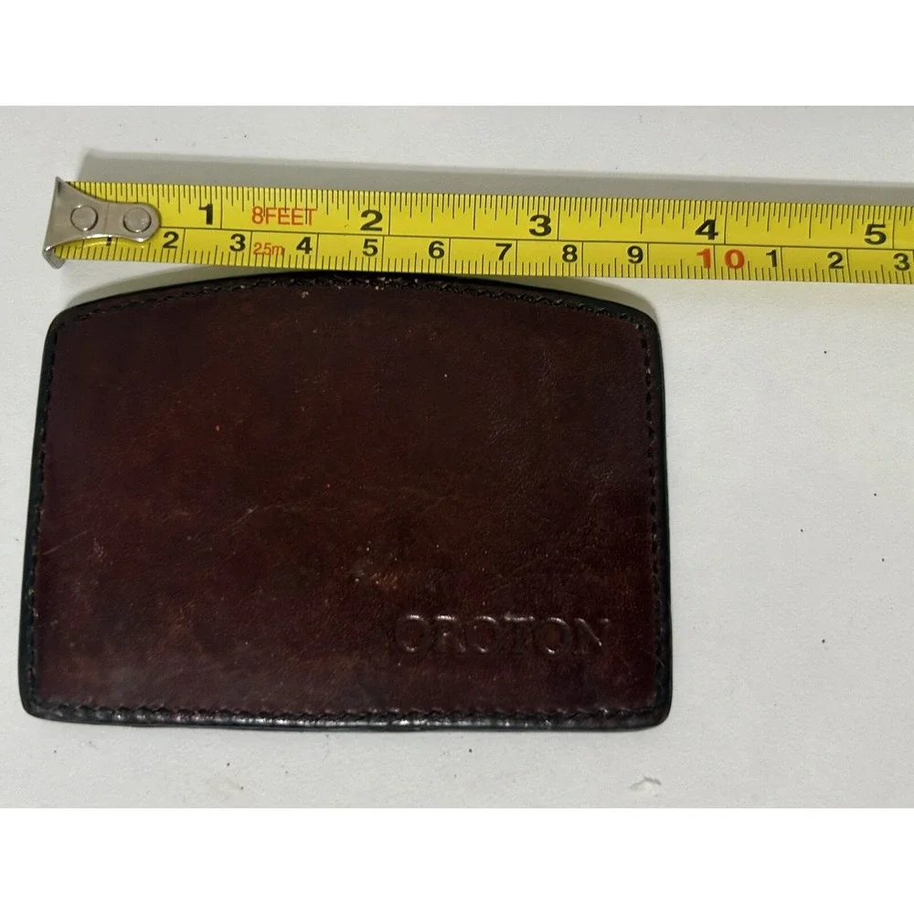 VIntage Oroton‎ Brown Leather case Travel Pocket Compact Mirror Purse Small